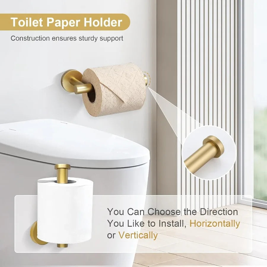 XIUWO 5 Piece Stainless Steel Bathroom Accessories Set